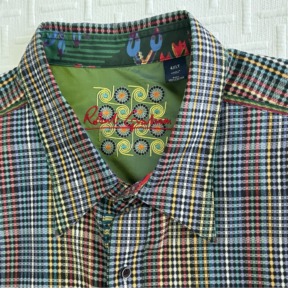 Robert Graham 4XLT LS Shirt Check Multi Color Classic Fit